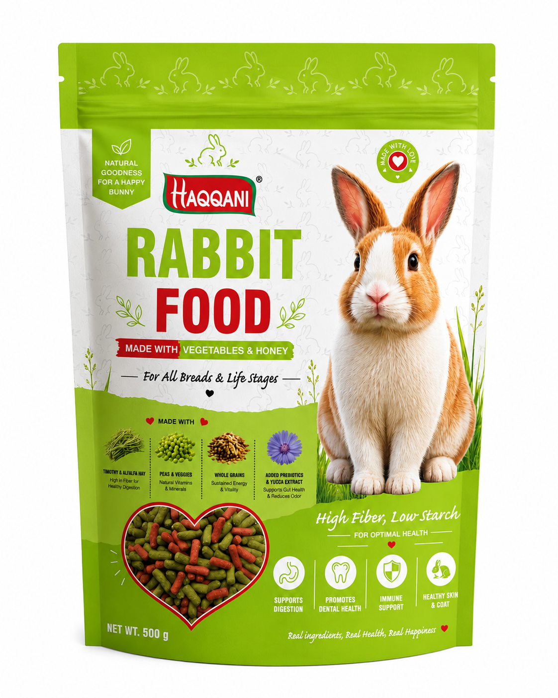 Haqqani Rabbit Food made With Premium Ingredients-500Gm
